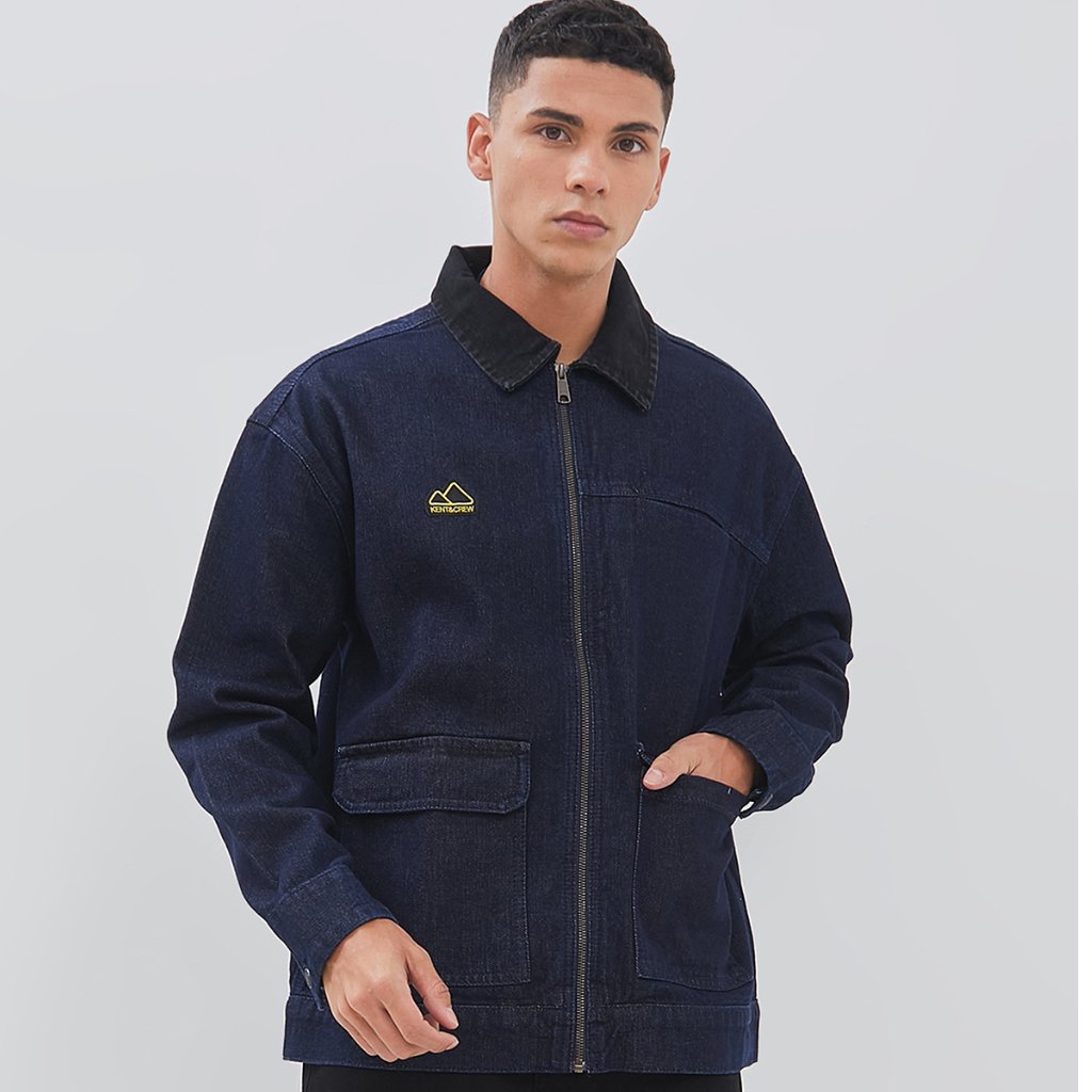 KENT&CREW Jacket Denim Zipper Indigo Blue Pria - C-EGBG03-H9
