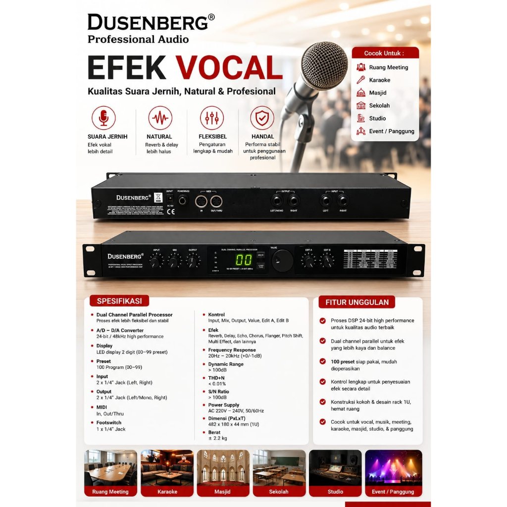 Dusenberg Professional Audio Efek Vocal Original Garansi Resmi