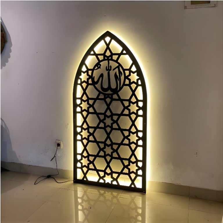 Hiasan Dinding Mihrab Mushola Rumah | FREE LED | Mekah | Homedecoryogya | A11
