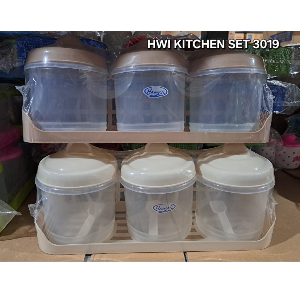 *KHUSUS BATAM*HWI Kitchen Set 3019 tempat bumbu tempat bumbu dapur wadah bumbu wadah bumbu dapur tem