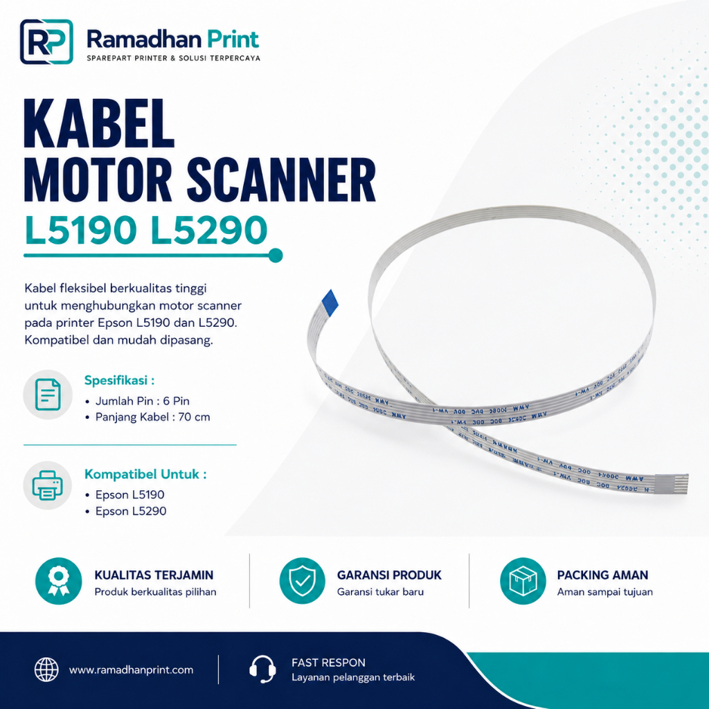 Cable Flexible Motor Scanner Printer L5290 L5190 (6 Pin), Kabel Scanner L5190 L5290
