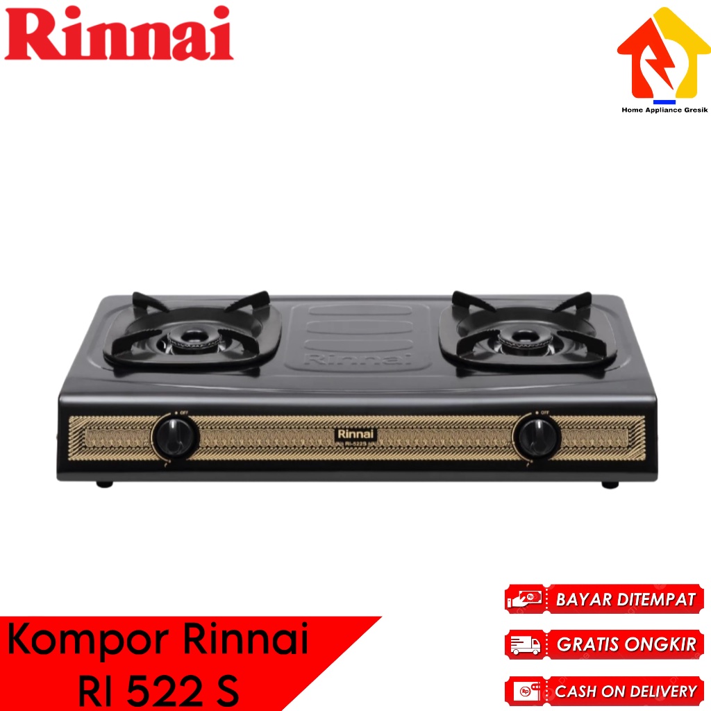 Kompor Rinnai 2 Tungku RI 522 S / Rinnai Kompor RI522S