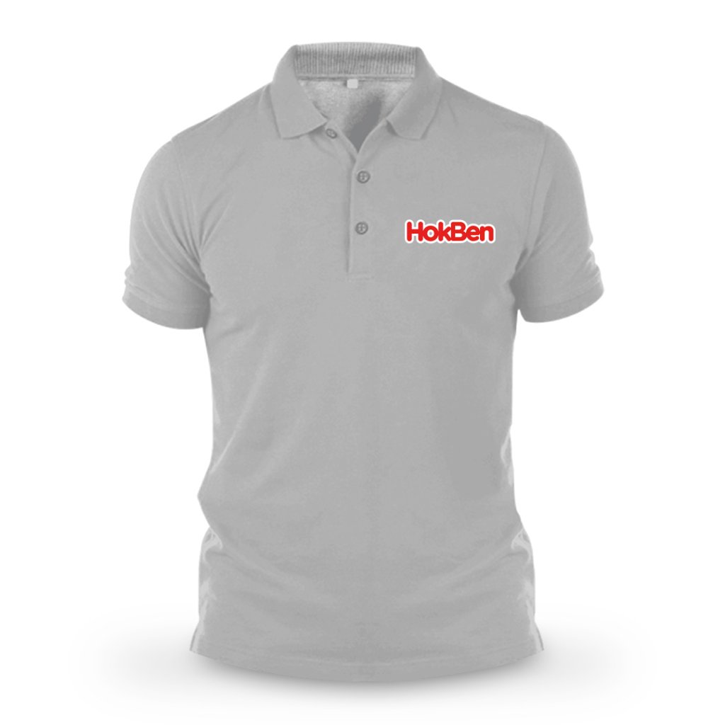 HokBen Baju Kaos Kerah Pria Bordir Premium Quality Lengan Pendek Polo Cotton Tshirt Tee Shirt Fashio