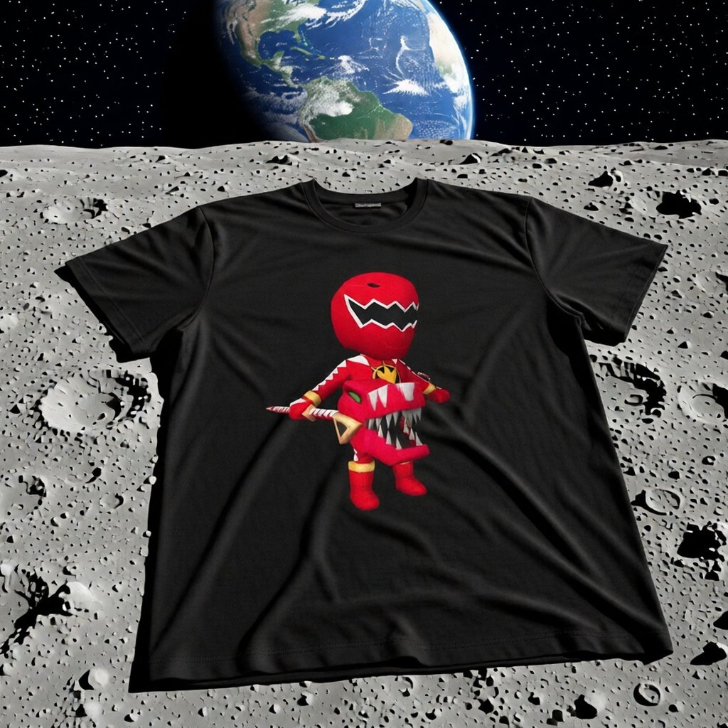 Baju Kaos Tshirt T Shirt Pria Laki Cowok Cewek Perempuan Unisex Anak Power Ranger Rangers Merah Red 