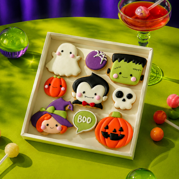 Character Box Halloween Cookies – (isi 9 cookies) Kukis Halloween / Kue Halloween / Icing Cookies / 