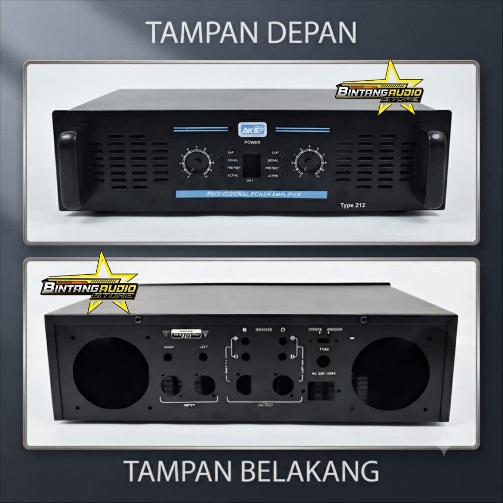 Bok Power Amplifier 212 / Box Power 2 Channel Bahan Plat Besi Tebal
