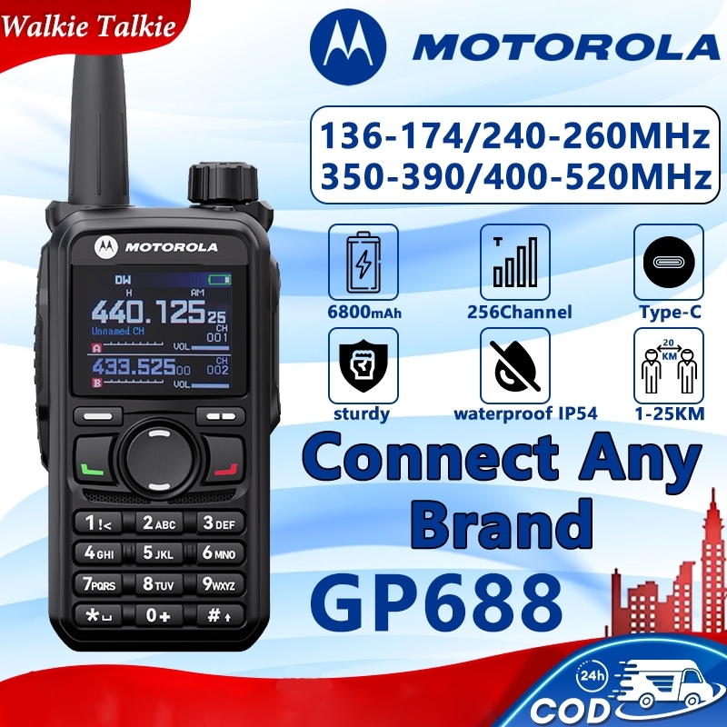 Lifetime Warranty HT Motorola GP688 radio Handy Talky Walkie Talkie anak hand phone perang kat outdo