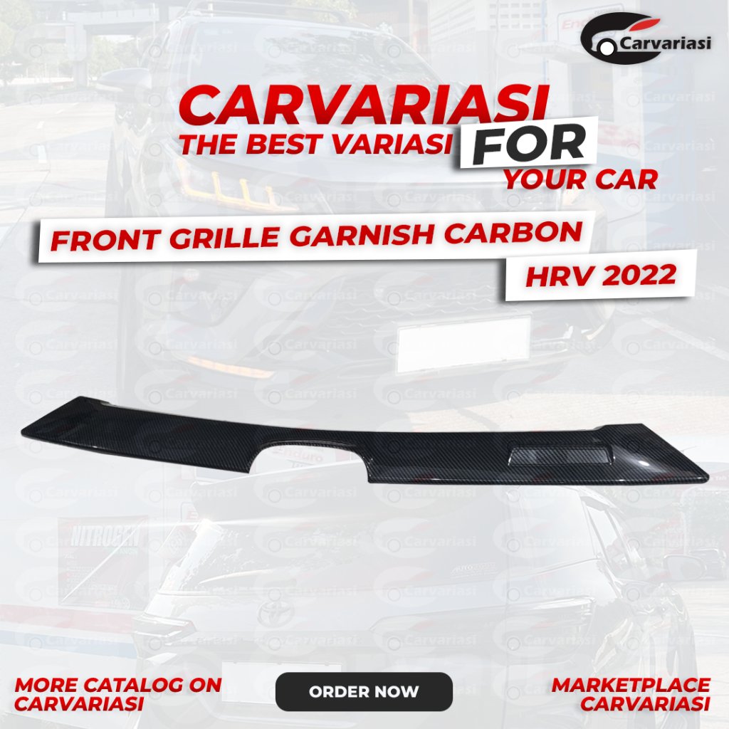 List Cover Grill Bumper Depan Hrv 2022 2023 model Mugen Hitam Carbon List Cover Grill HRV 2022