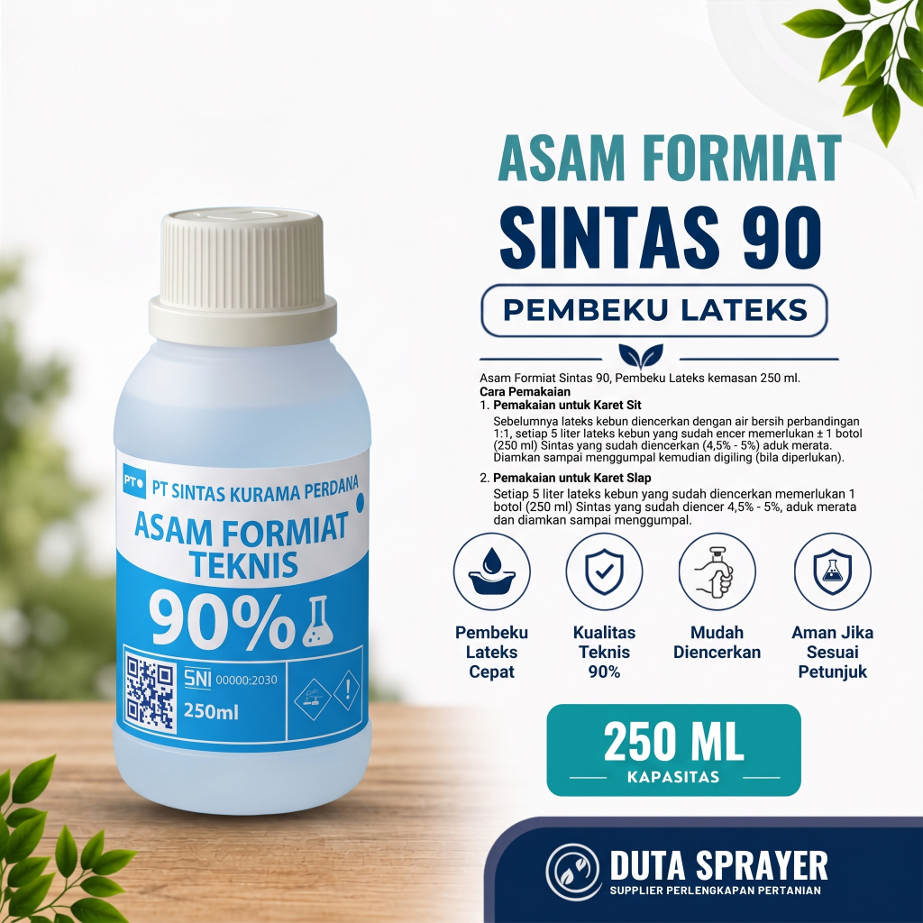 Asam Formiat Formic Acid Sintas 90 250ml Penggumpal Karet