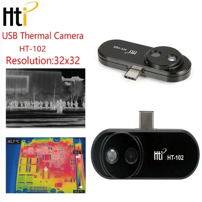 Kamera Thermal HTI HT-102  USB-C Untuk HP Android | Thermal Imaging 300°C Infrared Detector HT-102| 