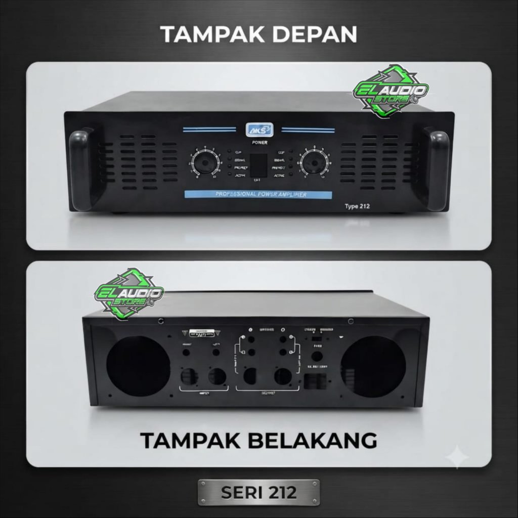 Box Power Amplifier 212 / Box Power 2 Channel Bahan Plat Besi Tebal