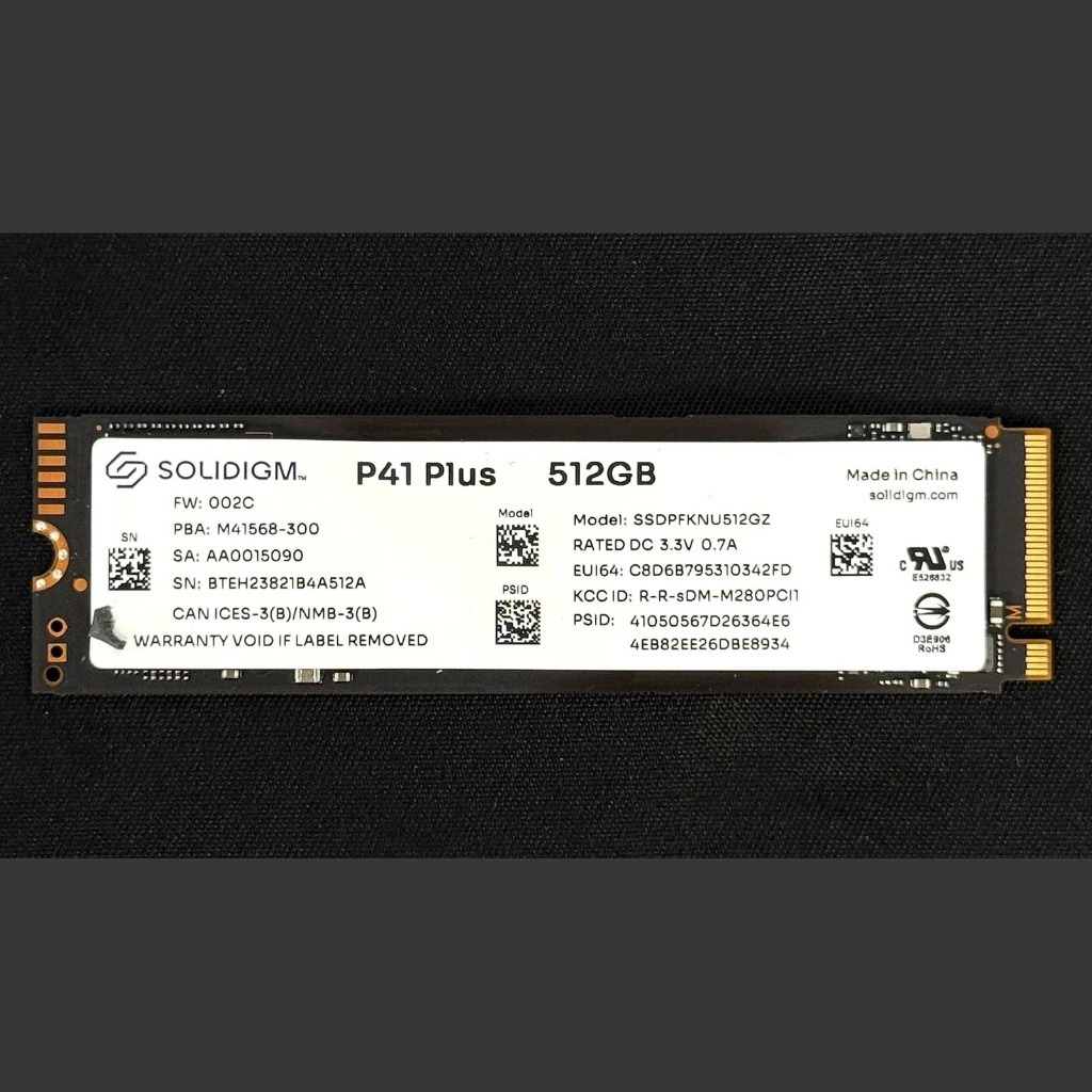 Solidigm P41 Plus 512GB NVMe M.2 2280 PCIe Gen4