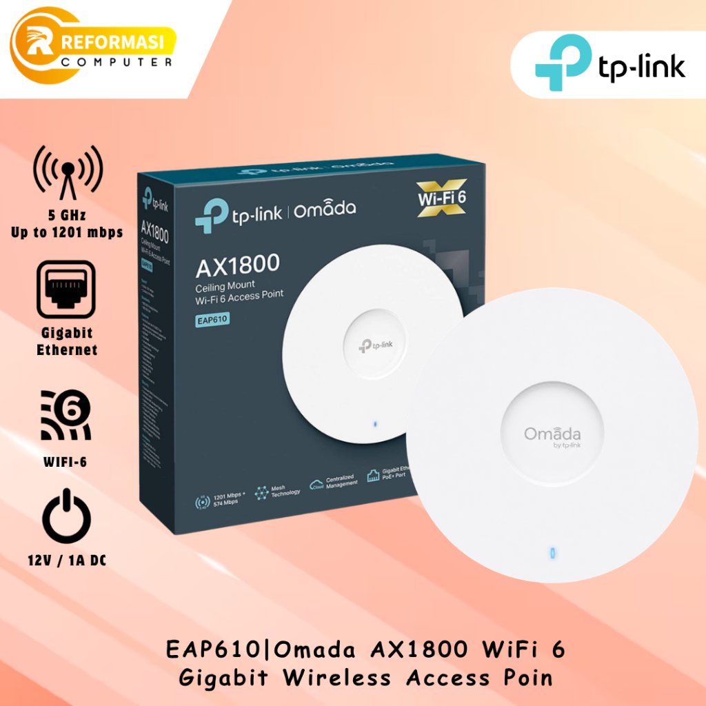 TP-Link EAP610 Omada AX1800 WiFi 6 Gigabit Wireless Access Point EAP 610