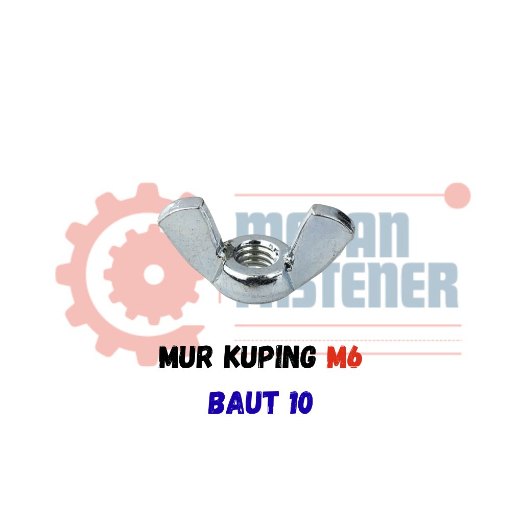 Mur Kuping Wing Nut Besi M6 Baut 10