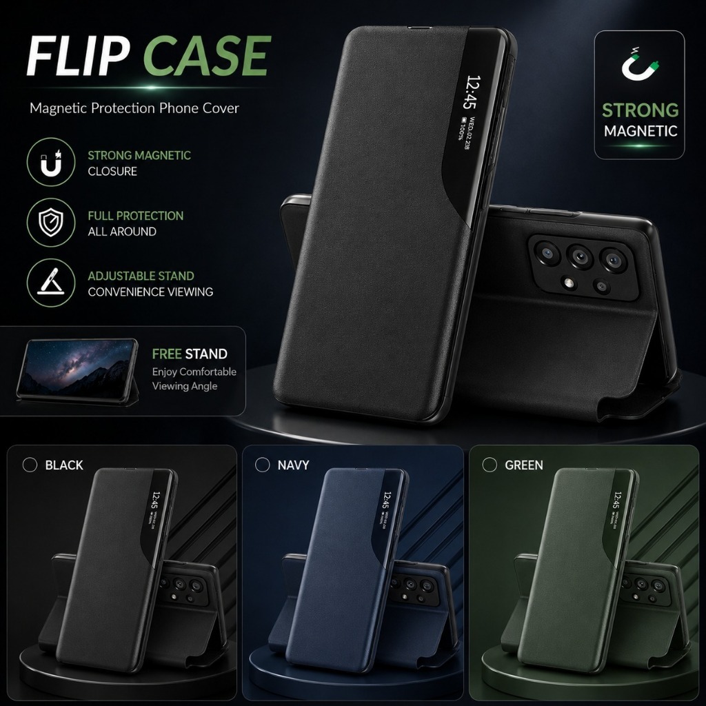 Flip Case Bisa Untuk Infinix Smart 20 Flip Smart Leather SmartView Cover Magnet