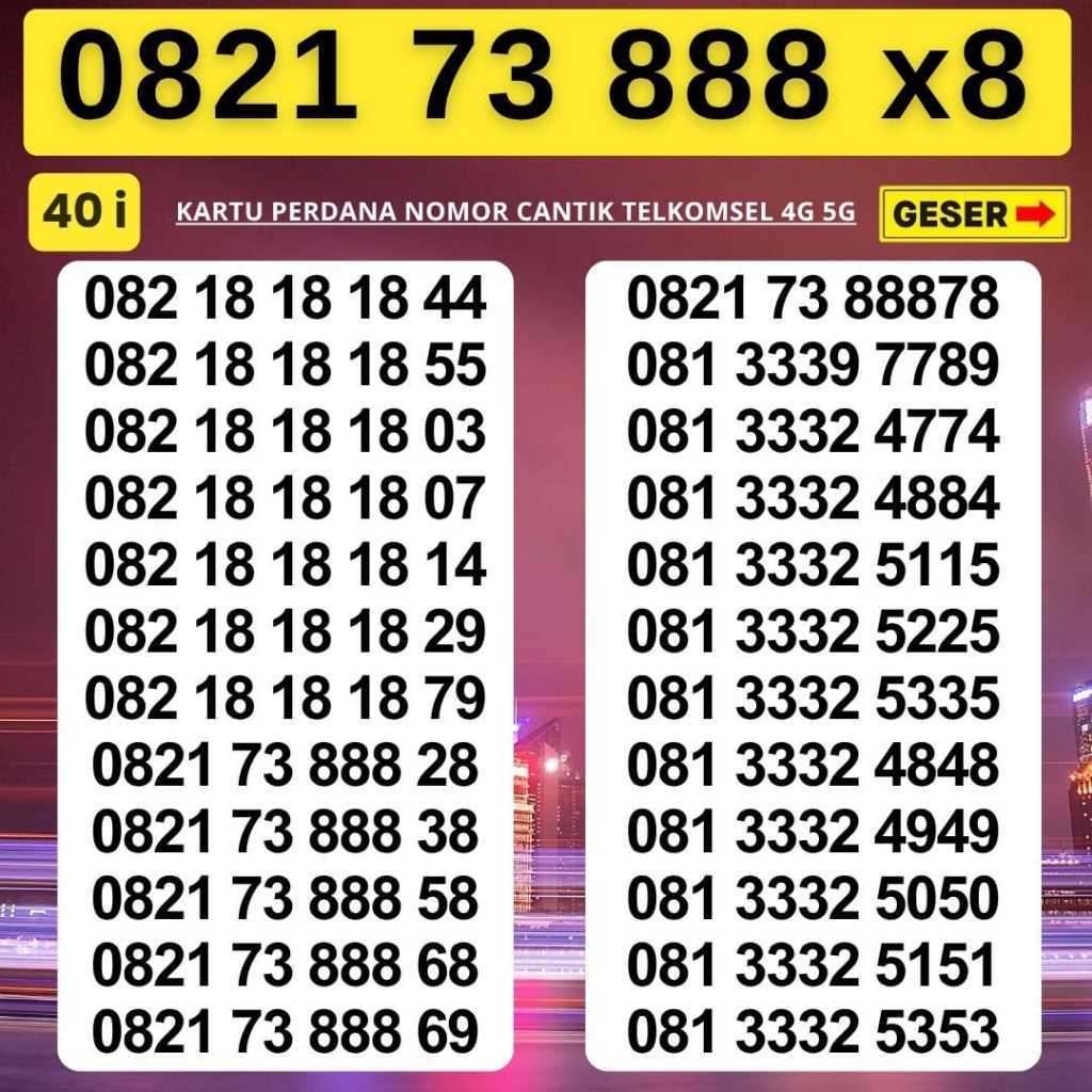 Nomor Cantik Simpati Telkomsel Kartu Perdana Telkomsel 4G 5G Nocan Simpati Panca 77777 Kwarted 2000 