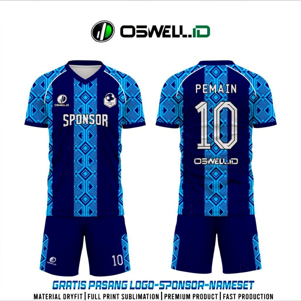 BAJU JERSEY FUTSAL DAN SEPAK BOLA FREE CUSTOM FULL PRINTING PREMIUM  [KODE OSWELL FO OS76]