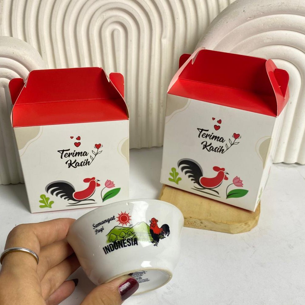 Mangkok Kecil Cap Ayam Jago TOYOKI Mangkuk Mini Jadul Mangkok Sambel Jago Semangat Pagi