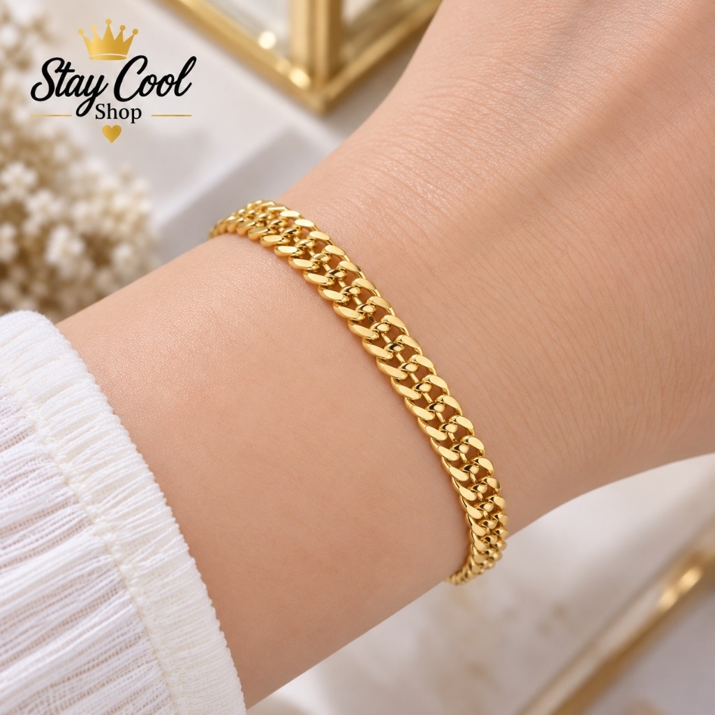 Gelang Titanium Anti Karat / Gelang Rantai Titanium Asli Ori Import / Gelang Titanium Asli Anti Lunt