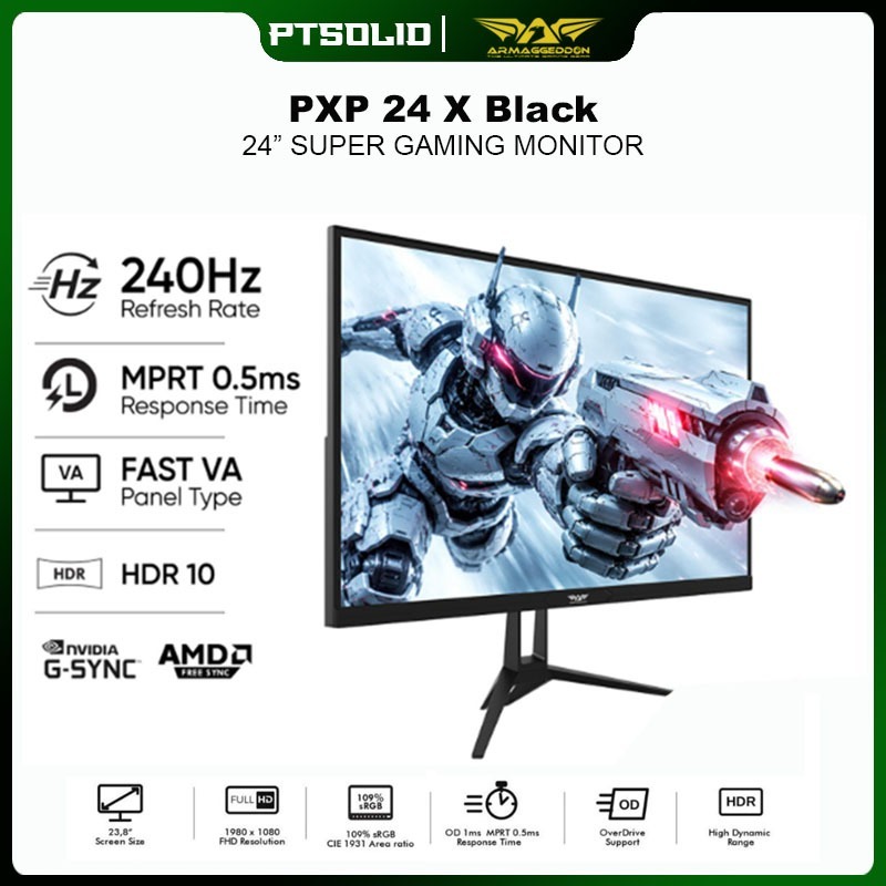 Armaggeddon Monitor Gaming 24 Inch FHD 240Hz Fast VA PXP 24X - Garansi 3 Tahun
