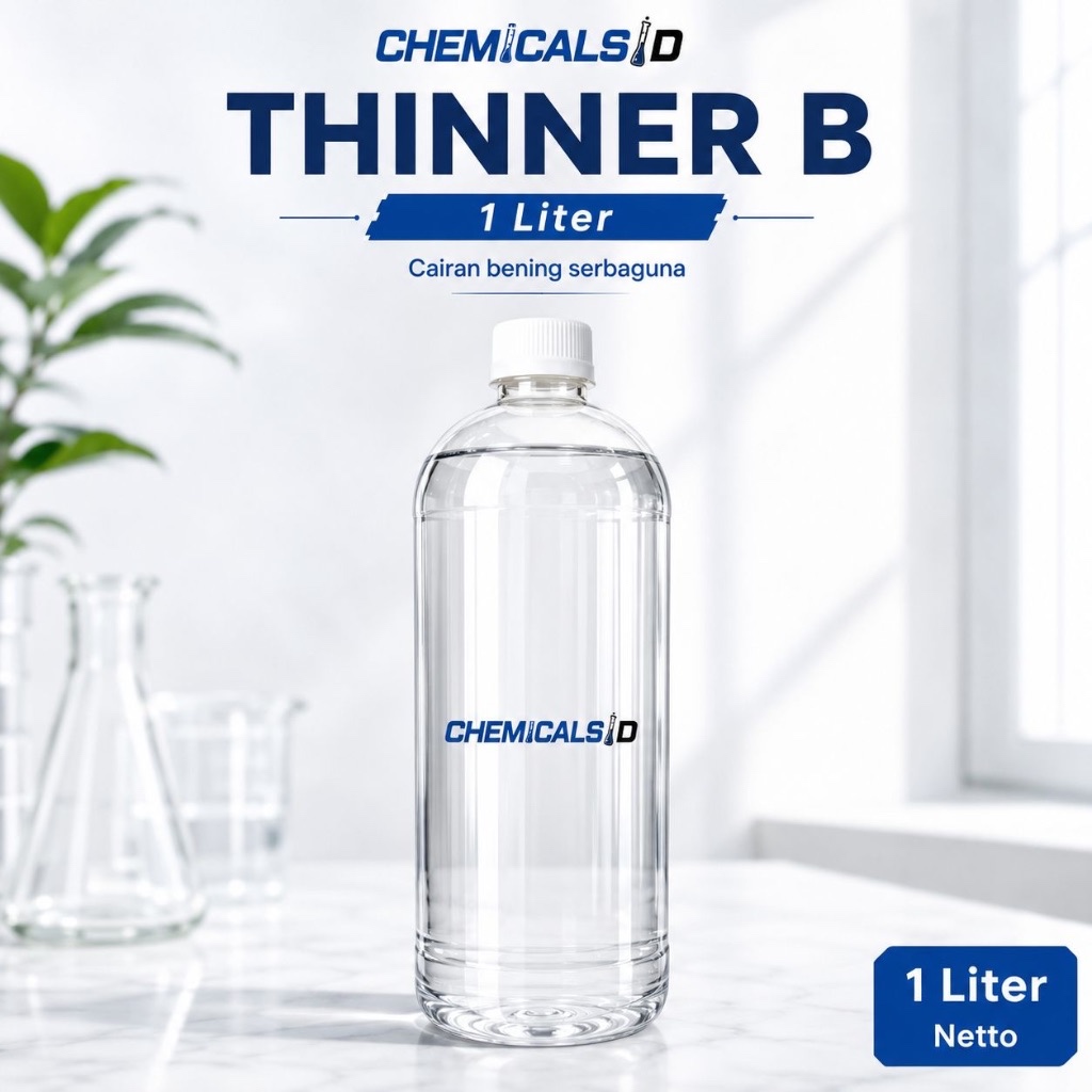Thinner B 1 Liter Pengencer Cat Duco Otomotif Motor Mobil Kayu Besi Metal Enamel Pernis Finishing Fu