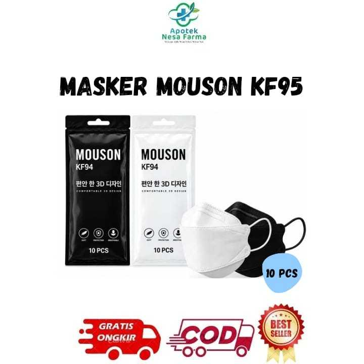 MASKER KF94 MOUSON EMBOS / KF94 CAREION / KN95 MOUSON ISI 10 PCS