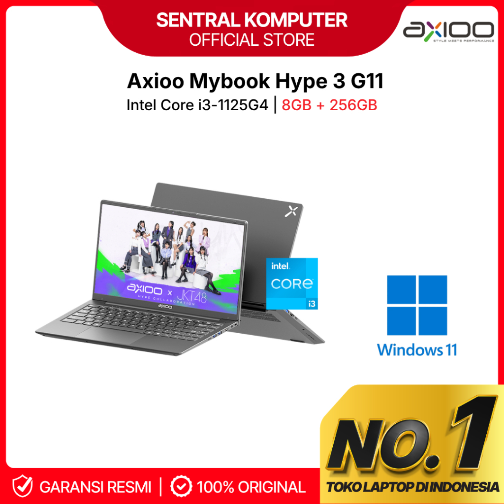 Axioo Hype 3 G11 Intel Core i3-1125G4 RAM 8GB 512GB SSD 14" FHD IPS