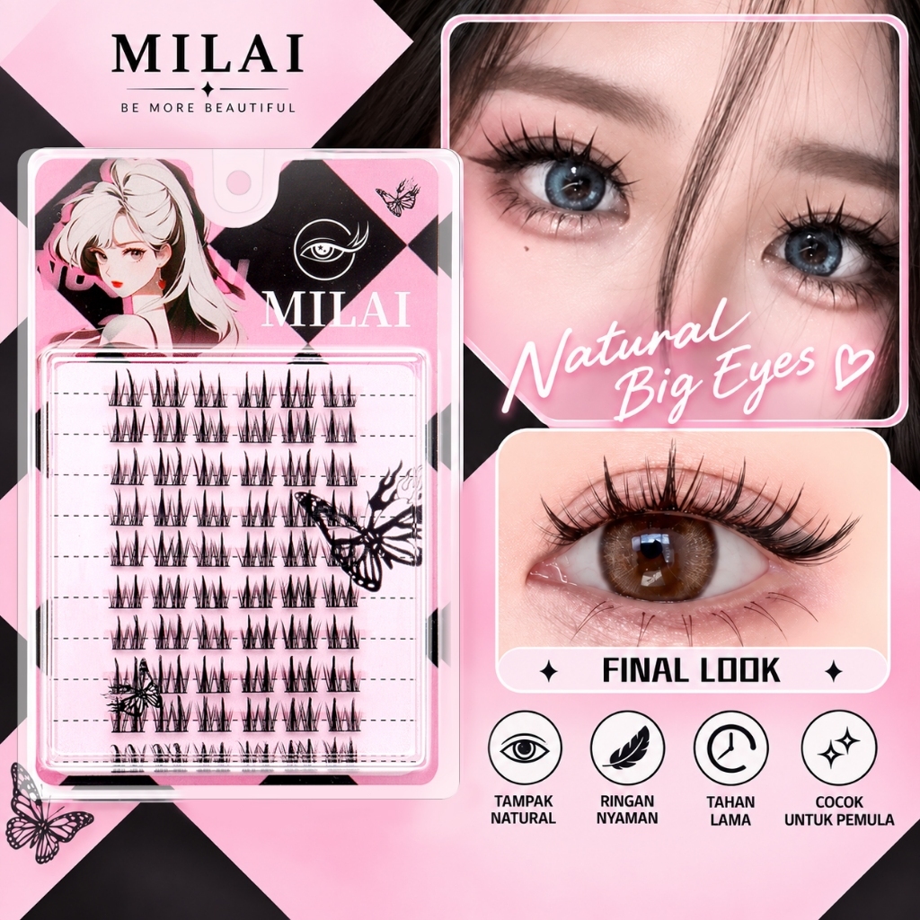 Riasan Mata B09 Korean Look Bulu Mata Palsu Lem - Eyelash Ekstension Fake Lashes - MILAI RIASAN MATA