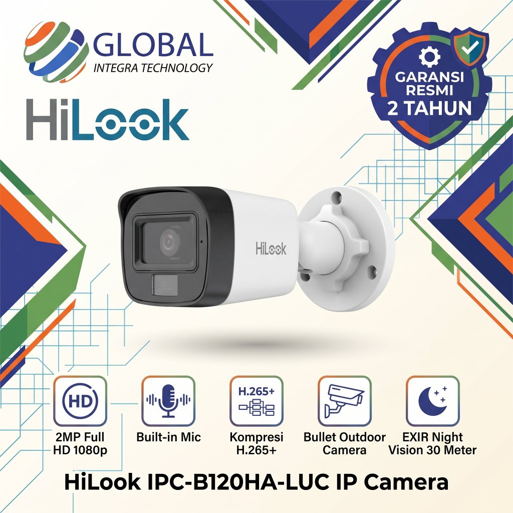 Hilook IPC-B120HA-LUC Outdoor 2MP IP Camera