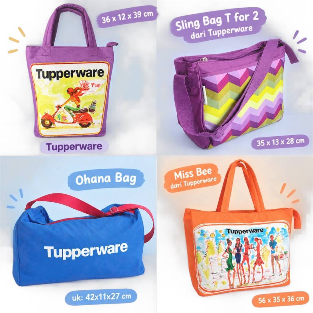 [PROMO] TAS TRAVEL TUPPERWARE ORIGINAL 100% KIT BAG MISS BELLE T FOR 2 EXTREME/ SLING BAG / OHANA BA