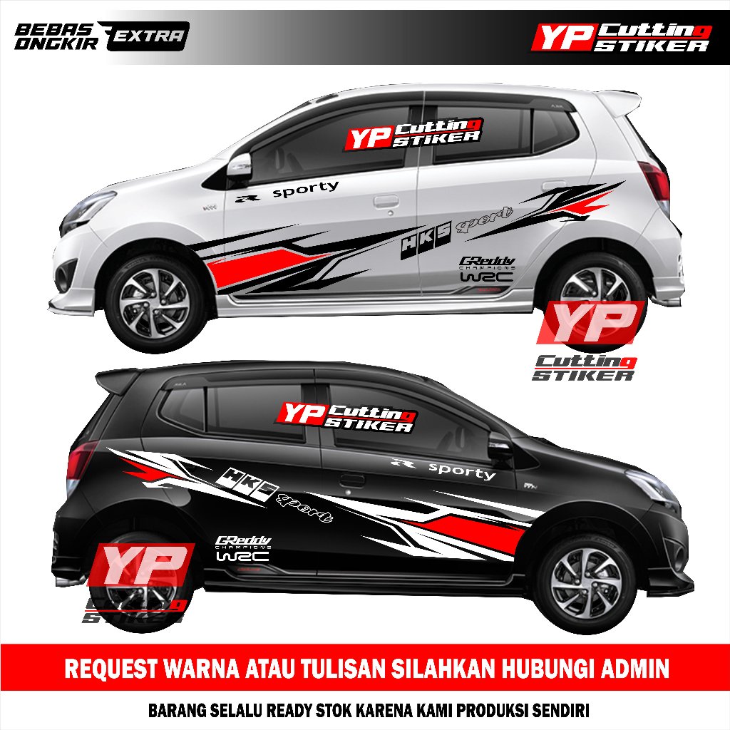 Sticker mobil ayla agya stiker list r sporty mobil ayla agya keren tahan lama
