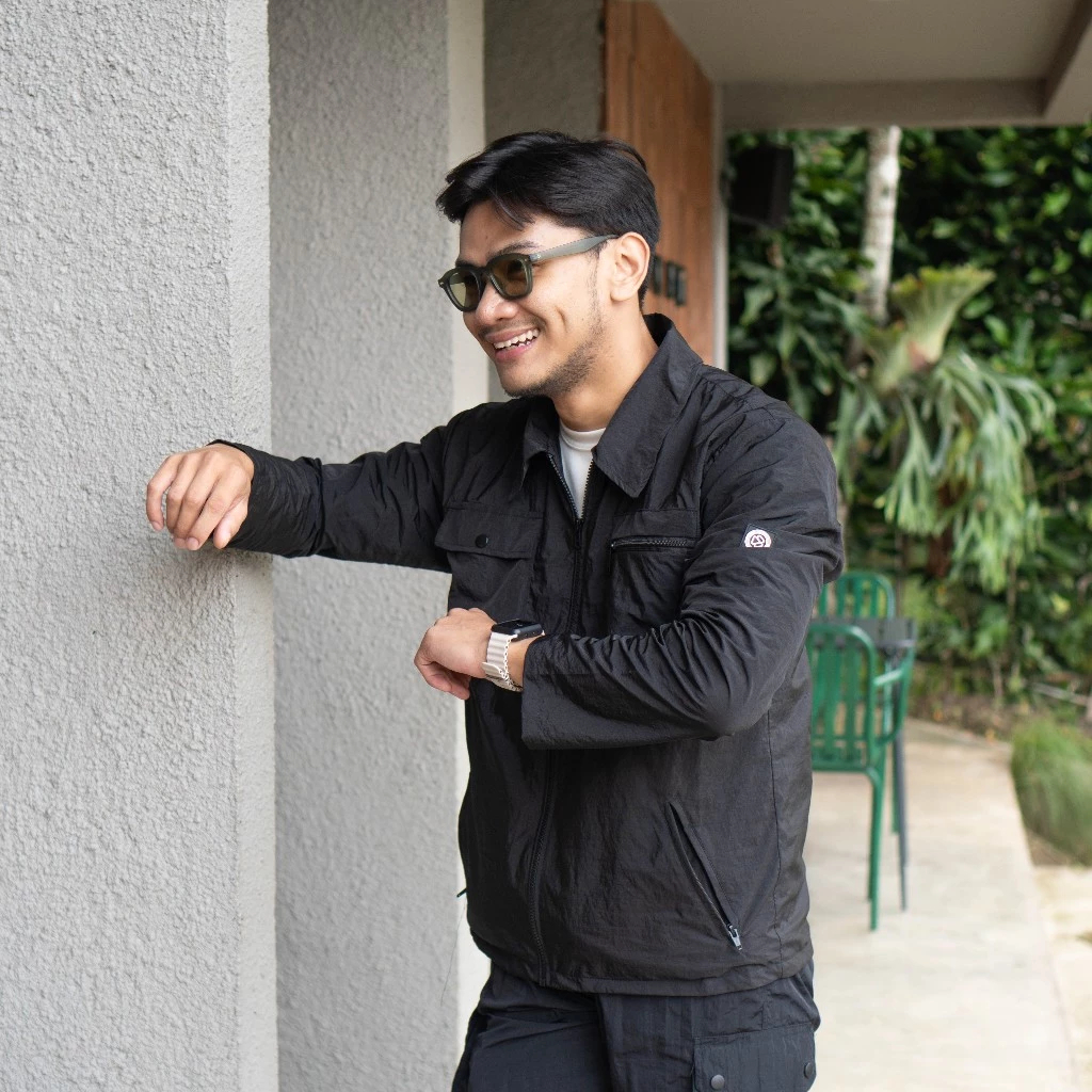 Overshirt Jacket Hidden Black Jaket Pria Overshirt Crinkle Premium Bapin