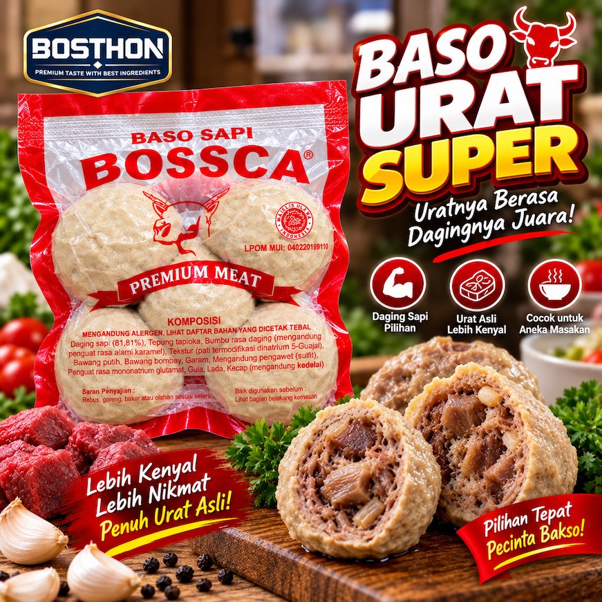 BOSSCA URAT SPECIAL Bakso Sapi URAT SPECIAL Isi 5 400gram