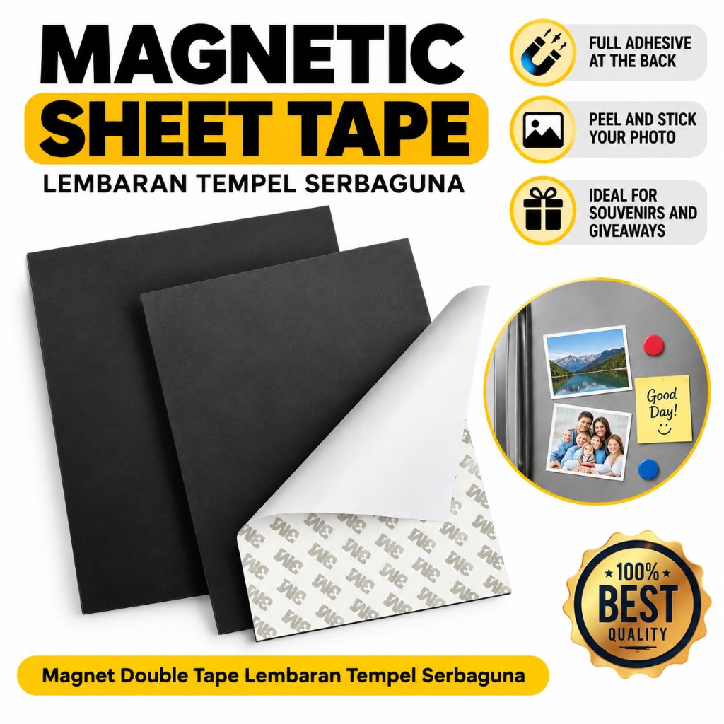 Magnnet Lembaran dengan perekat Tape 3m / Magnet Sheet Double Tape Serbaguna