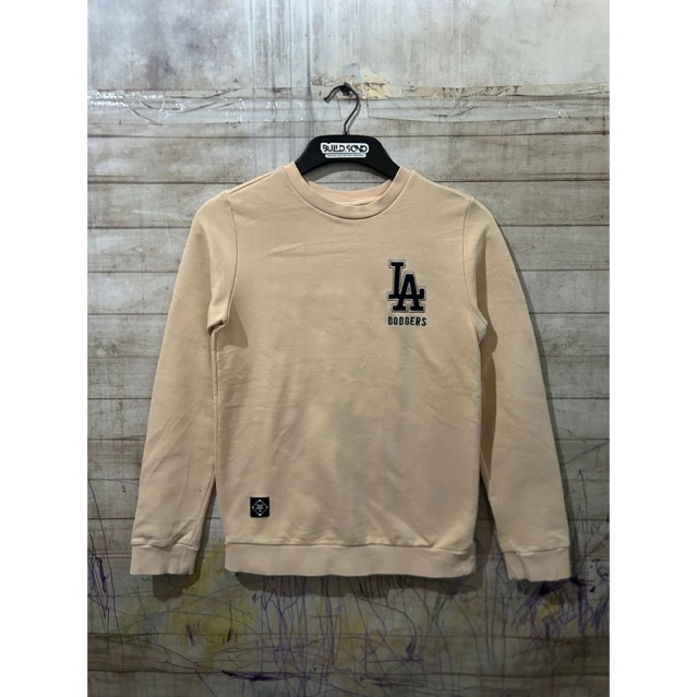 MLB LA Dodgers Beige Backprint Logo Original Crewneck Size S