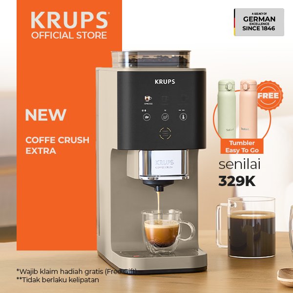 KRUPS Crush Extra Chai Fully Automatic Espresso Coffee Machine - Mesin Kopi Otomatis