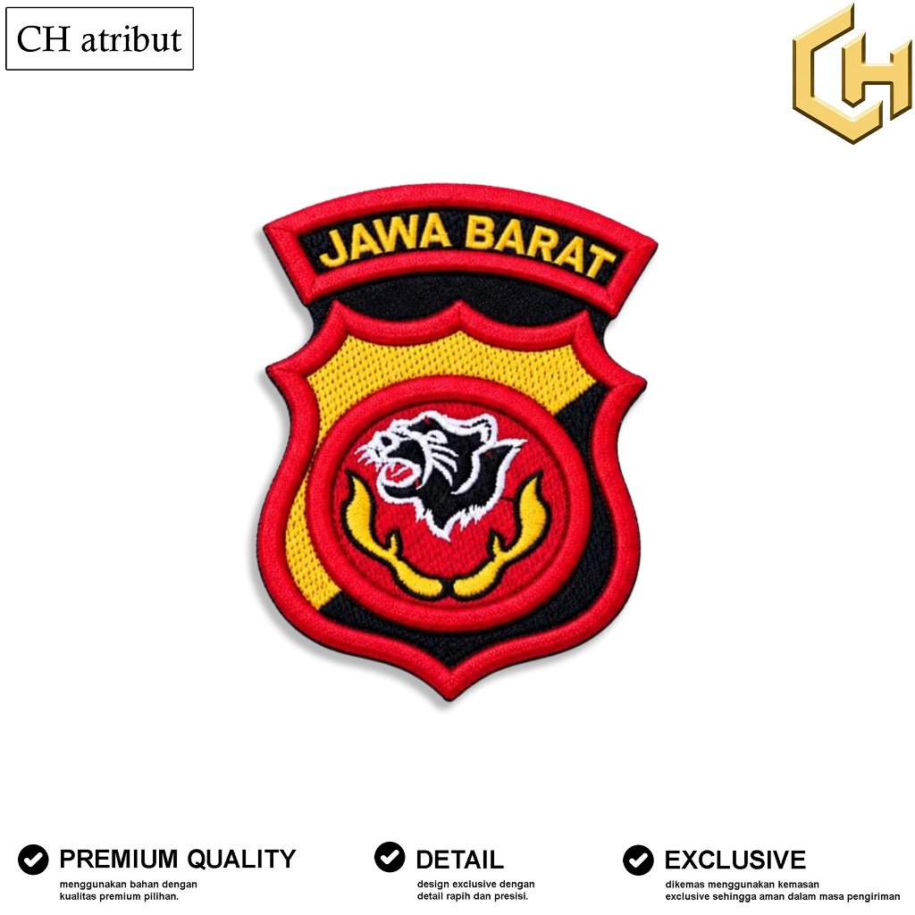 BET BORDIR TIMBUL POLDA JAWA BARAT/BORDIR LOGO POLDA JABAR/BISA CUSTOM POLDA DAERAH