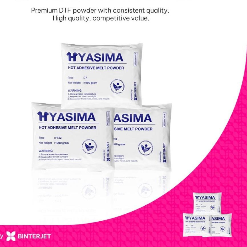 Powder Hyasima DTF Murah Ekonomis Buat Totebag Spunbond