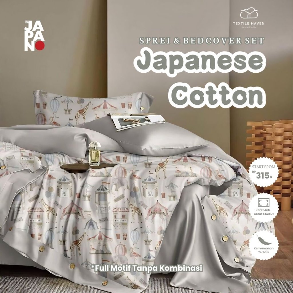 CottonHaven Sprei Set Katun Jepang Import Motif Anak | Premium Japanese Cotton Motif Sprei Set Anak