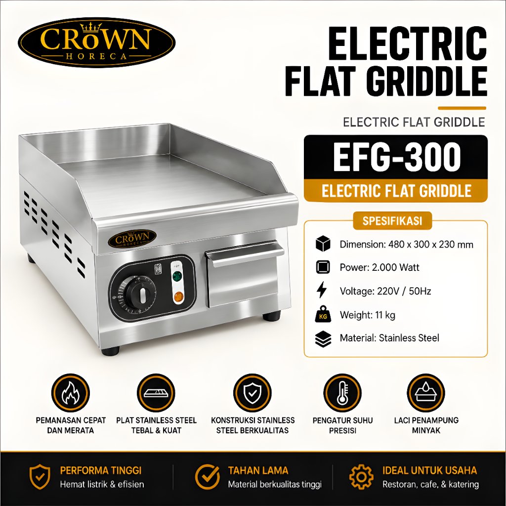 CROWN Electric Flat Griddle EFG-300 / EFG 300 / EFG300