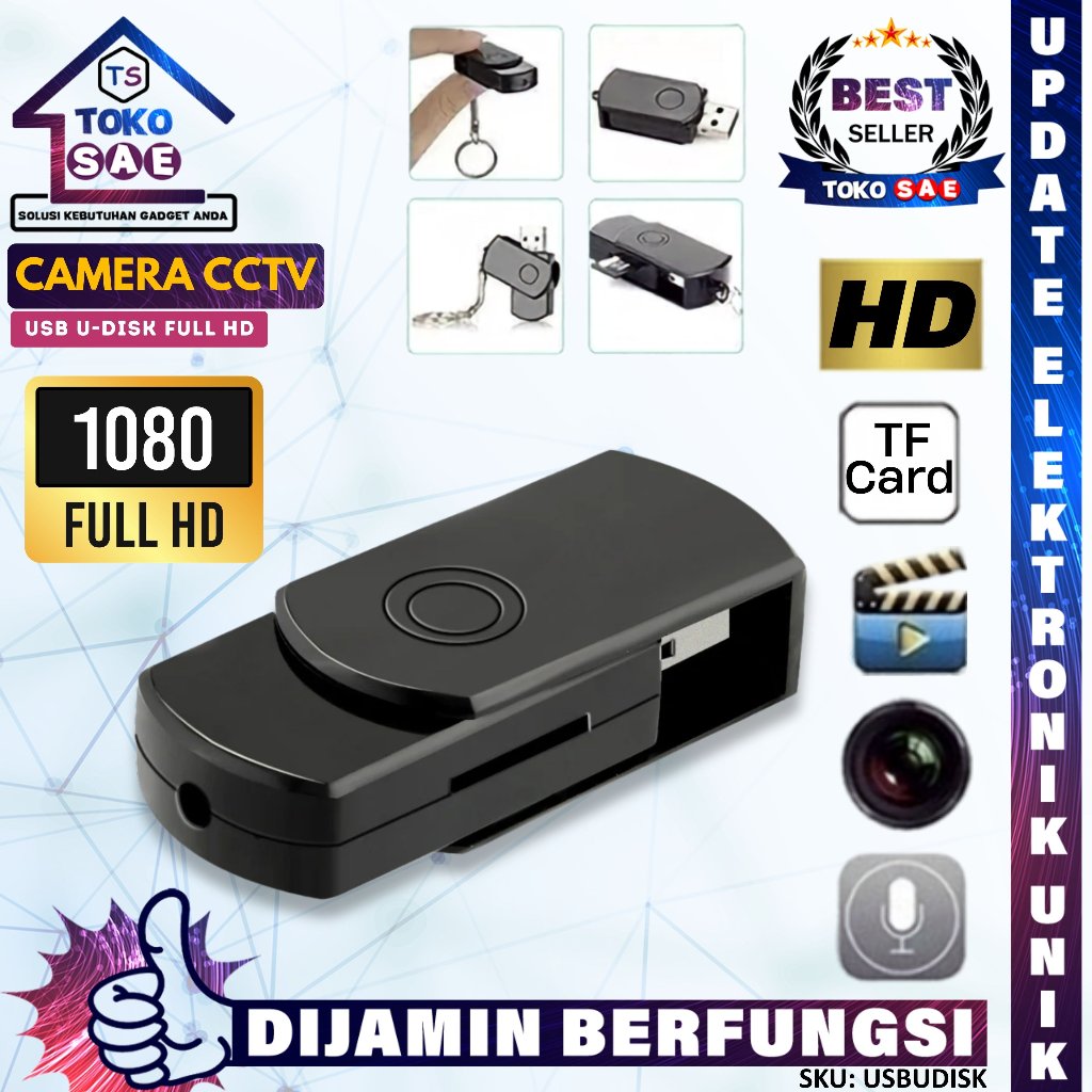 Flash Disk Camera Mini U Disk Hidden Spy Cam Kamera Pengintai Mini Card Reader Resolusi Full HD Mini