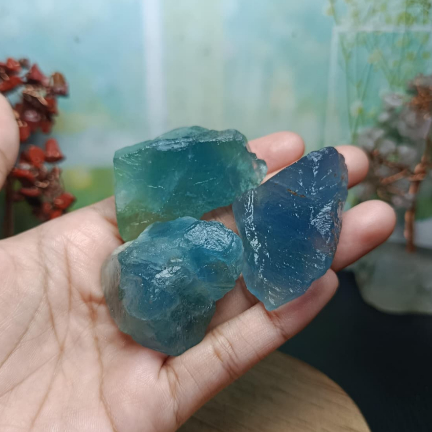 Batu Natural Blue Fluorite Rough (1) Asli Batu Alam