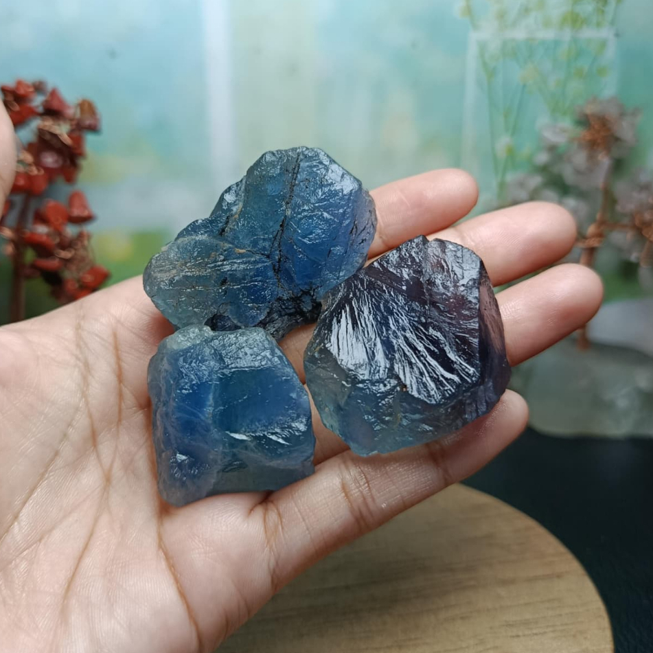 Batu Natural Blue Fluorite Rough (3) Asli Batu Alam