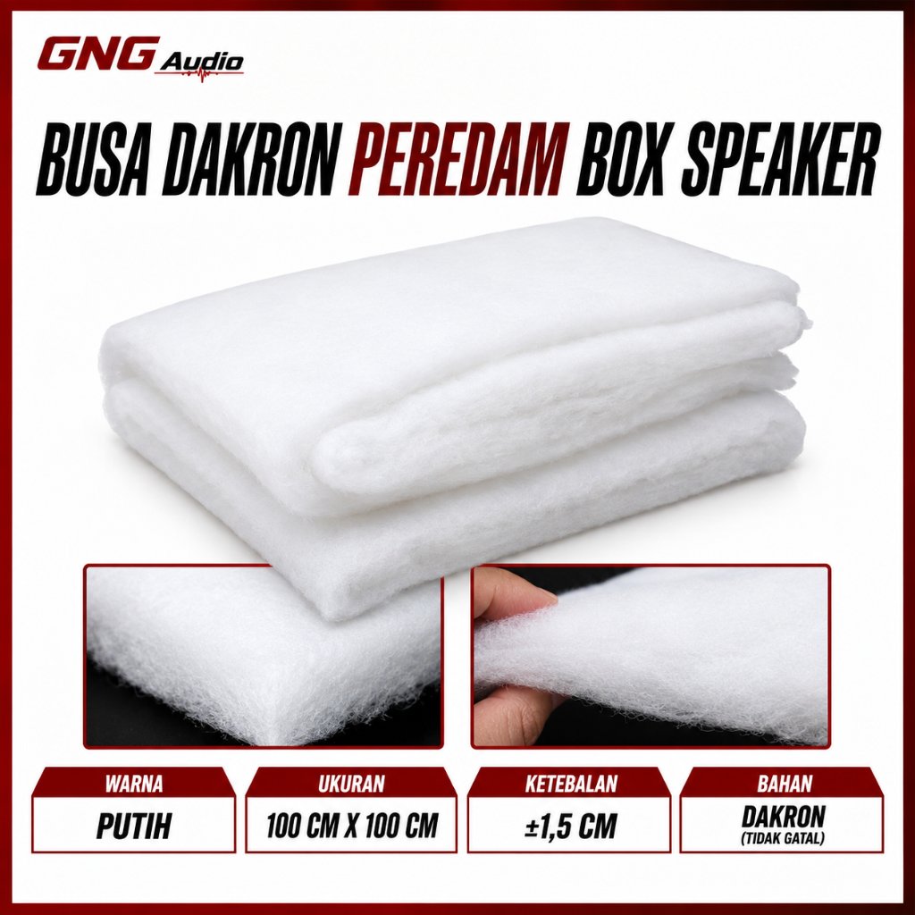 Peredam Speaker  Busa Box Speaker  Dakron Ukuran 100 x 100 cm Glasswool untuk box Sound System I GNG