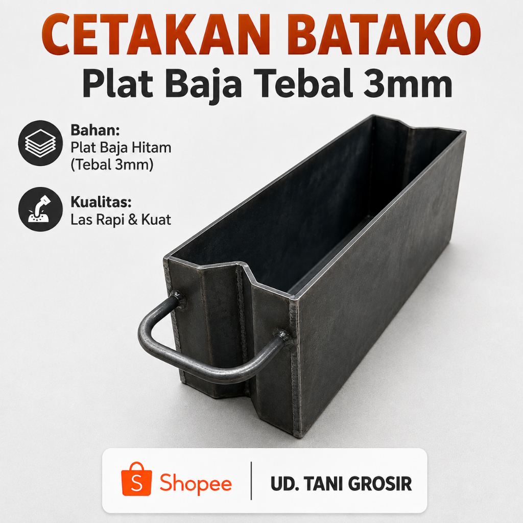 Cetakan Batako Manual Plat Baja Tebal 3mm / Alat Pembuat Batako Press Cetakan Semen Hebel