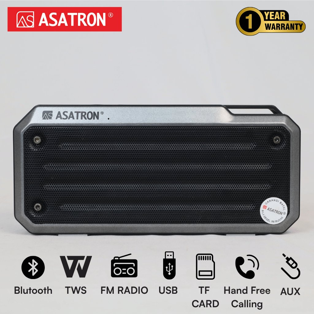 [BISA COD] Asatron BS-1002 USB Portable Speaker Bluetooth Radio FM / USB Music Player