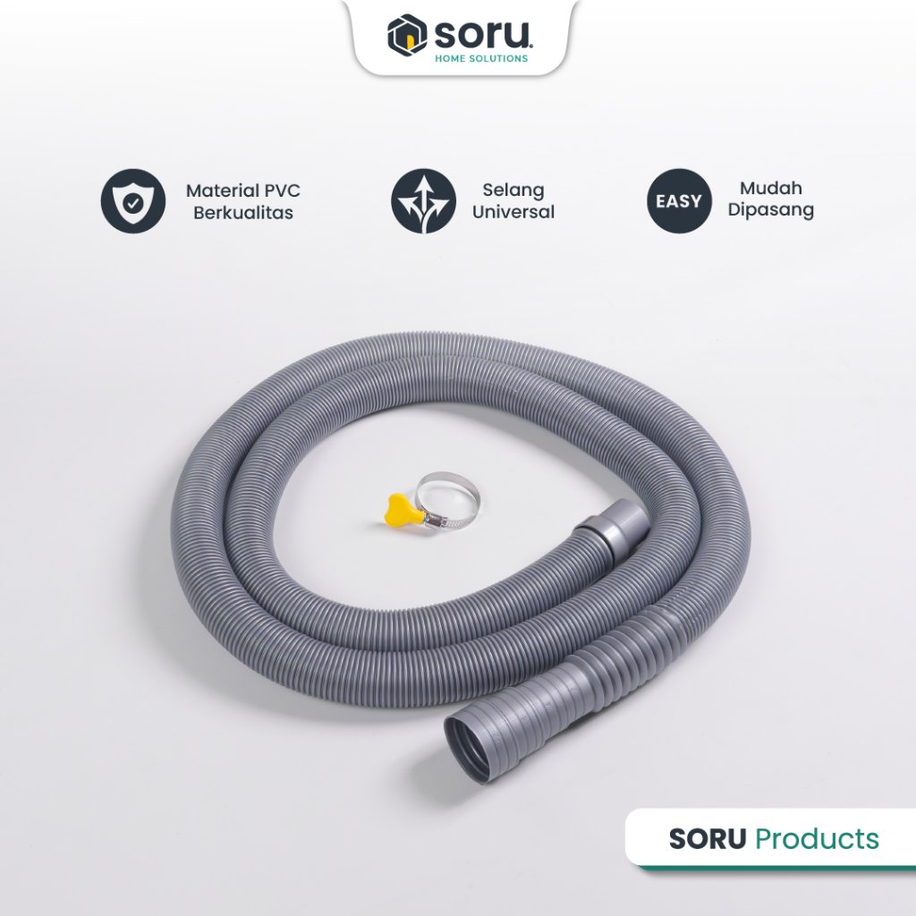 SORU - Selang Pembuangan Outlet Air Mesin Cuci Universal 2 3 5 8 Meter Washing Machine Outlet Hose