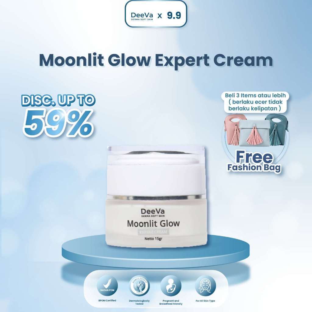 DeeVa Derma Soft Skin - Moonlit Glow Expert Cream (moisturizer / pelembap / krim malam cream glowing