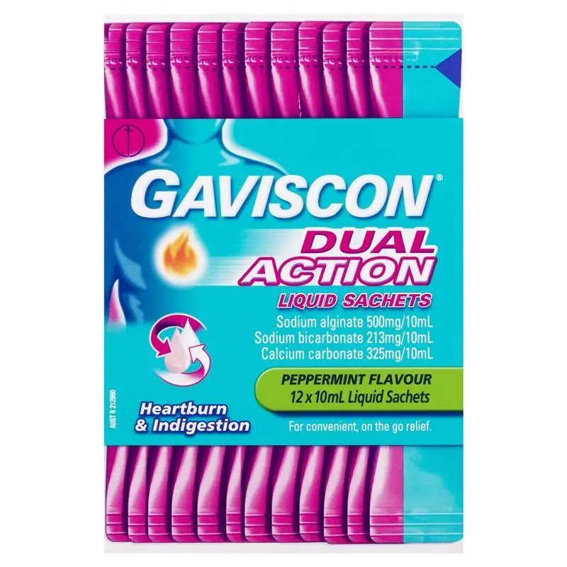 Gaviscon Dual Action Liquid Sachets Peppermint