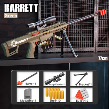 Mainan Pistol Barrett Green Sniper Simulasi Shell Ejection Soft Bullet Gun AWM Barrett Simulasi Gun 
